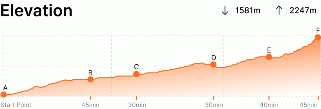 Champa Devi Hiking Elevation