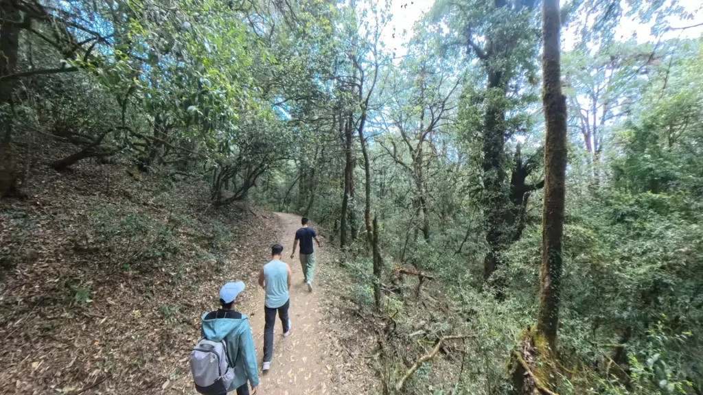A group of hikers navigating the rugged trails of Bagdwar Hike