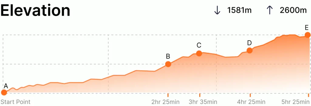 Bhasmasur Hike Elevation