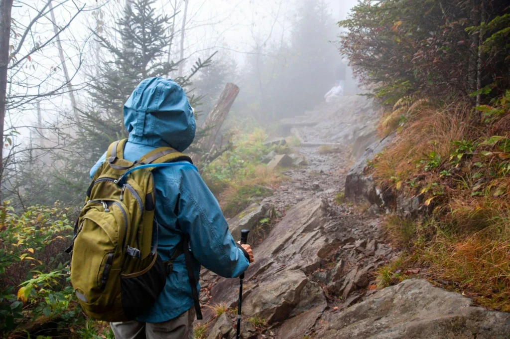 Hiking in the rain