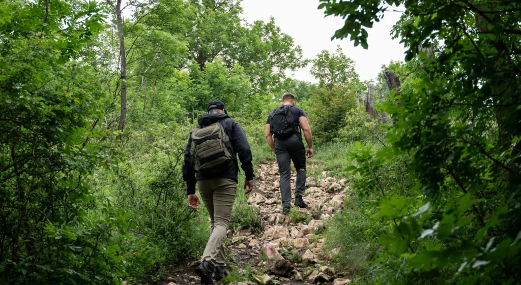 Hiking in the rain