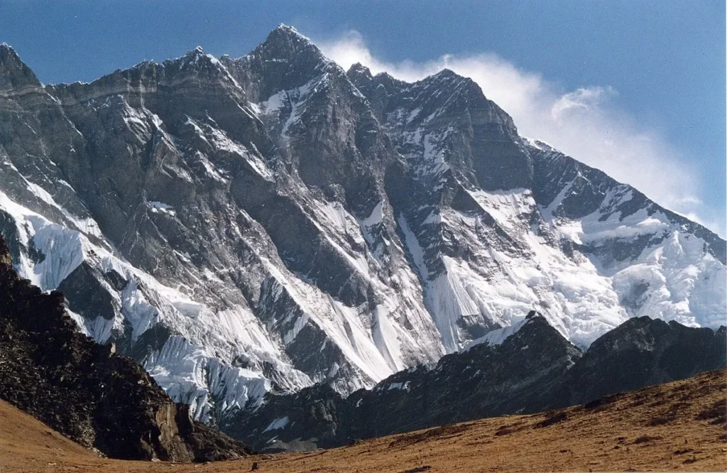 Stunning view of Lhotse’s steep icy south face.